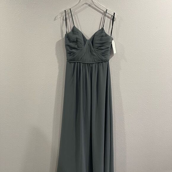 Sorella Vita Charcoal Style 8746 Maxi Dress Sz 10 - Picture 3 of 10